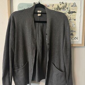 J. Jill Charcoal Knit Cardigan